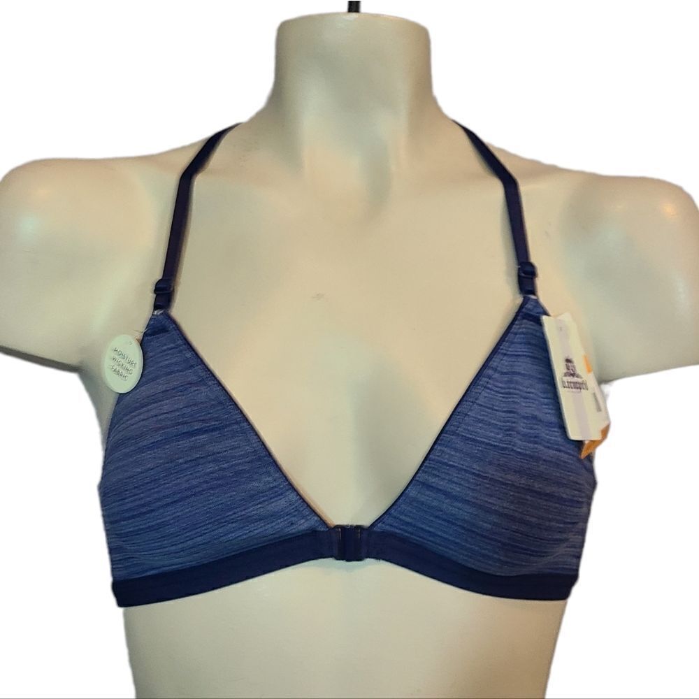 B. Tempt'd Blue Racerback‎ Front Closing Bra Size Small